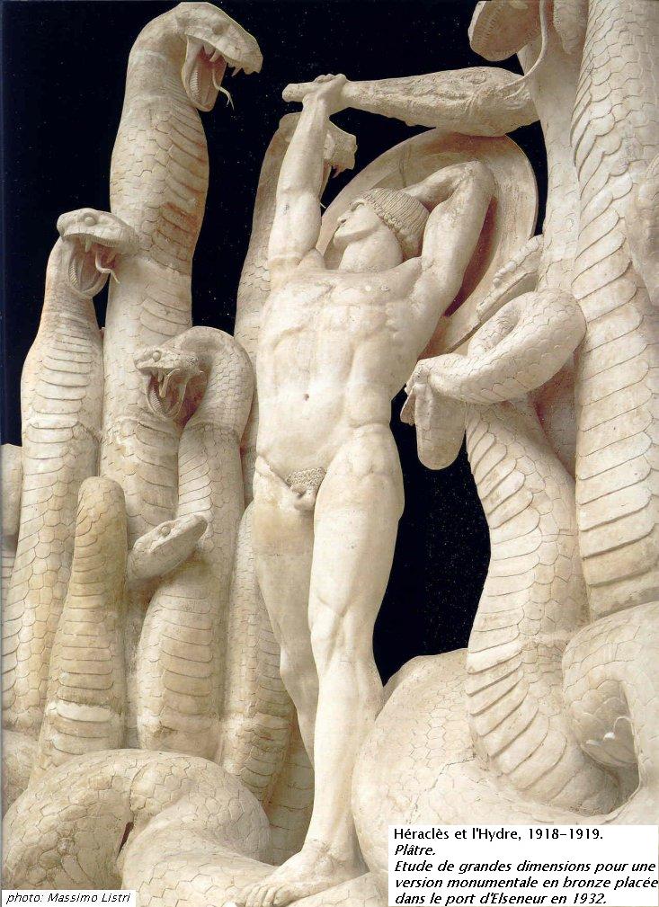 Héraclès et l'Hydre, 1918-1919. <i>Plâtre. Etude de grandes dimensions pour une version monumentale en bronze placée dans le port d'Elseneur en 1932.</i>